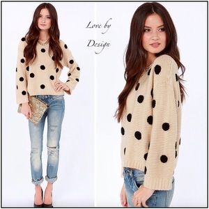 ⚫️Love by Design crew neck polka dot sweater
